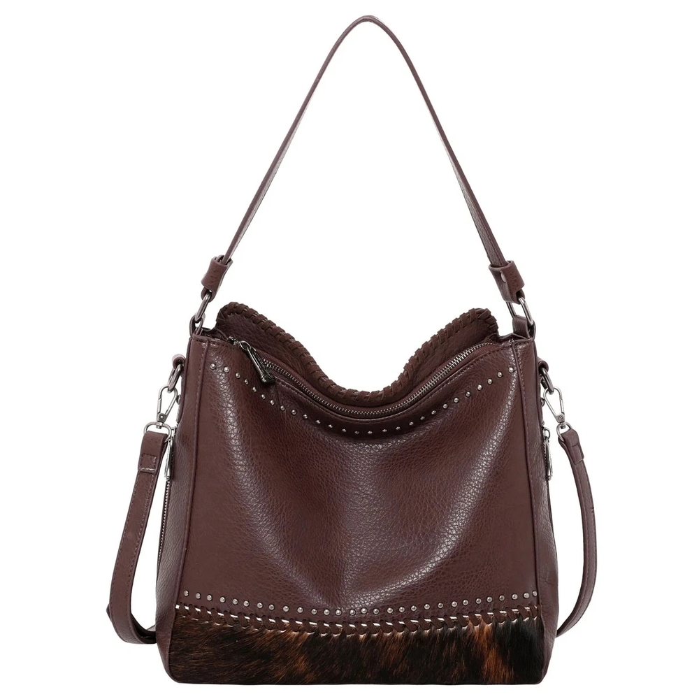 *NWOTS* Trinity Ranch Hair-On leather Dual Sided Concealed Carry Hobo Bag